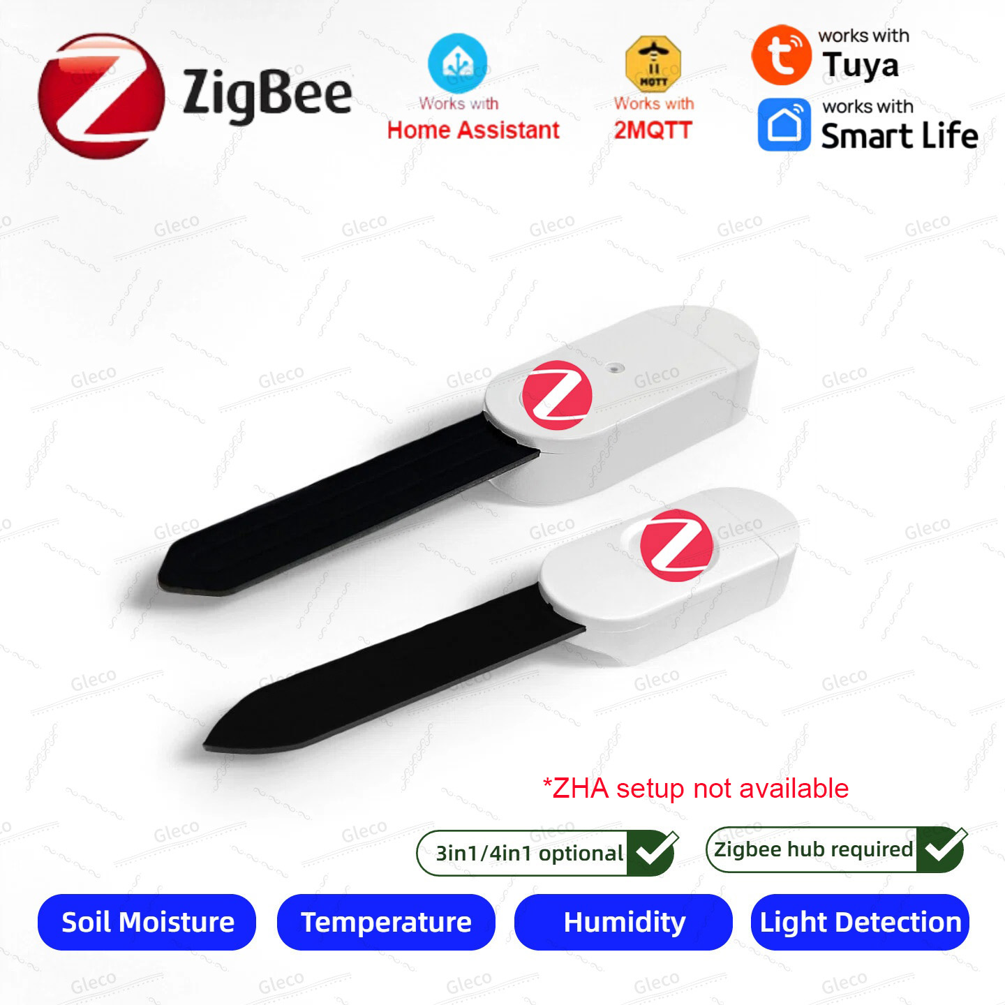 Smart Soil Sensor - Czujnik wilgotności gleby Zigbee, miernik temperatury,